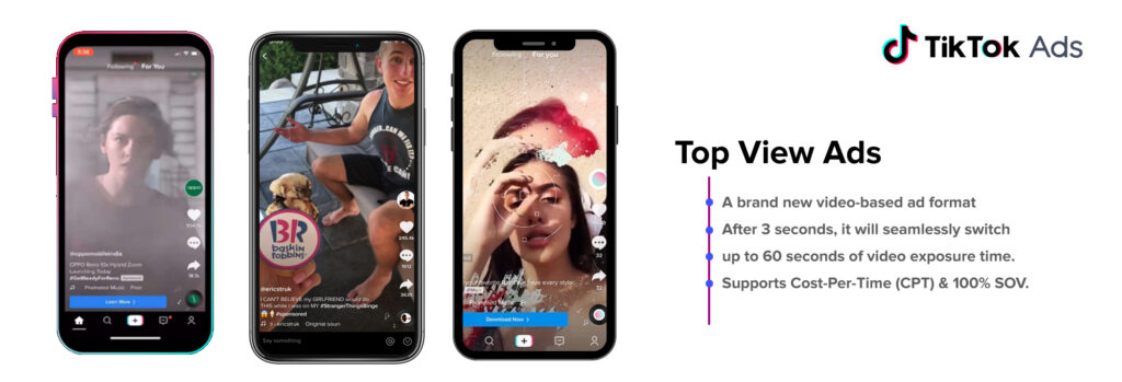 TikTok Ads - Top View example